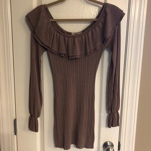 Arden B Long Sleeve Frill Sweater
